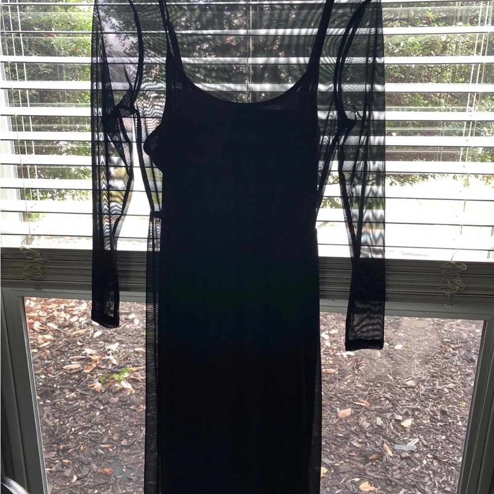 Fishnet Dress w/ Black Slip! / Witch Costume! Size S